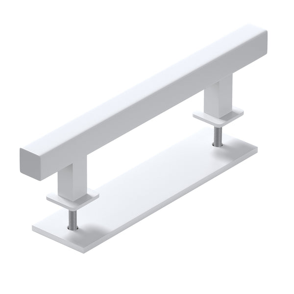 White Square Barn Door Handle Kit (Double Sided)