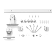 White Classic Top Mount Barn Door Hardware