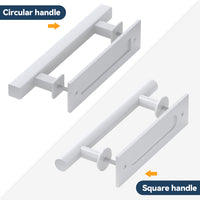 White Square Barn Door Handle Kit (Double Sided)