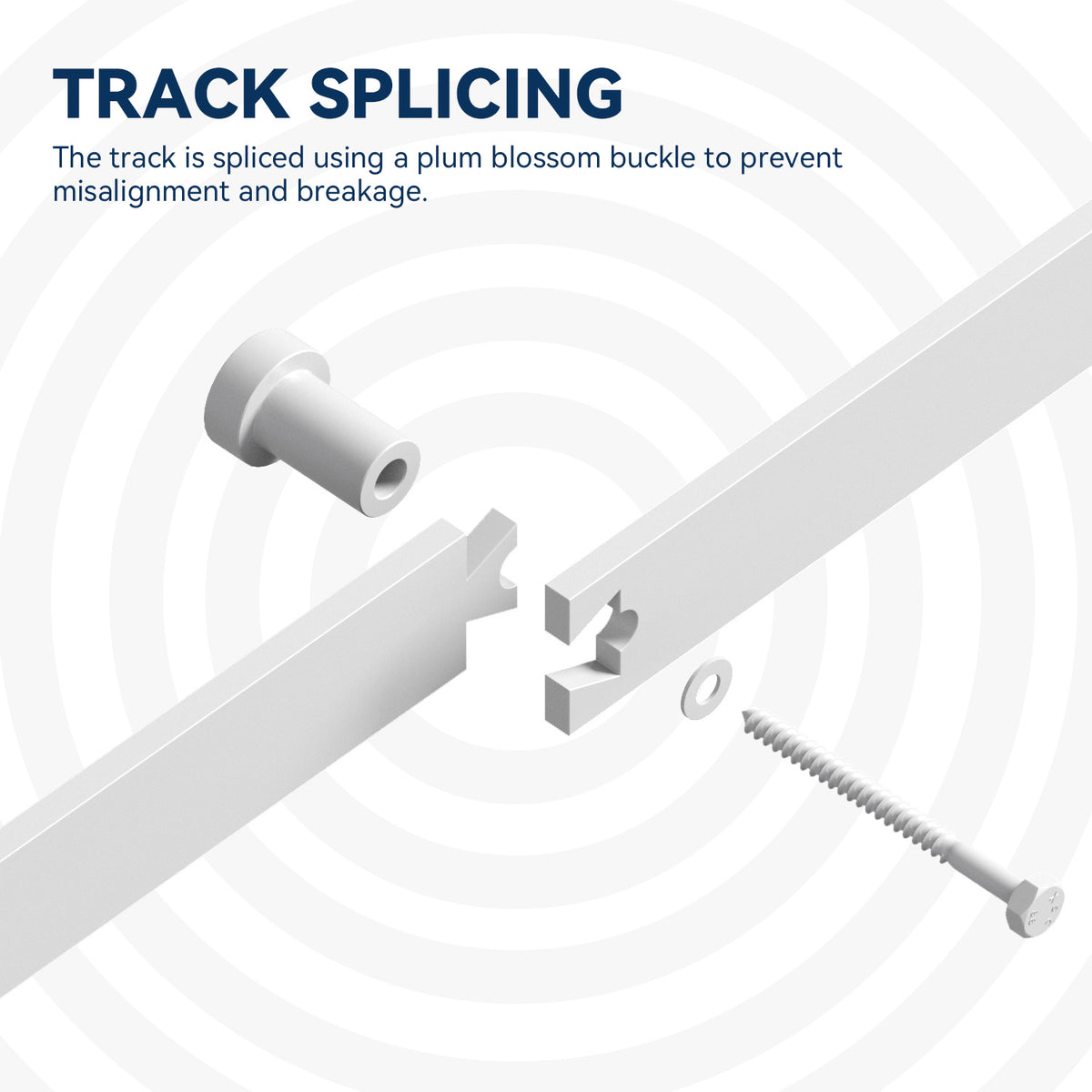 White Classic Top Mount Barn Door Hardware