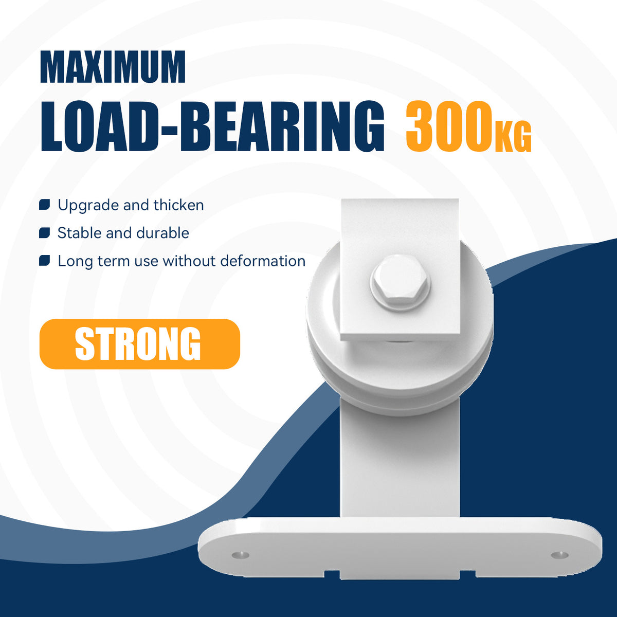 White Classic Top Mount Barn Door Hardware