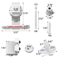 White Classic Top Mount Barn Door Hardware