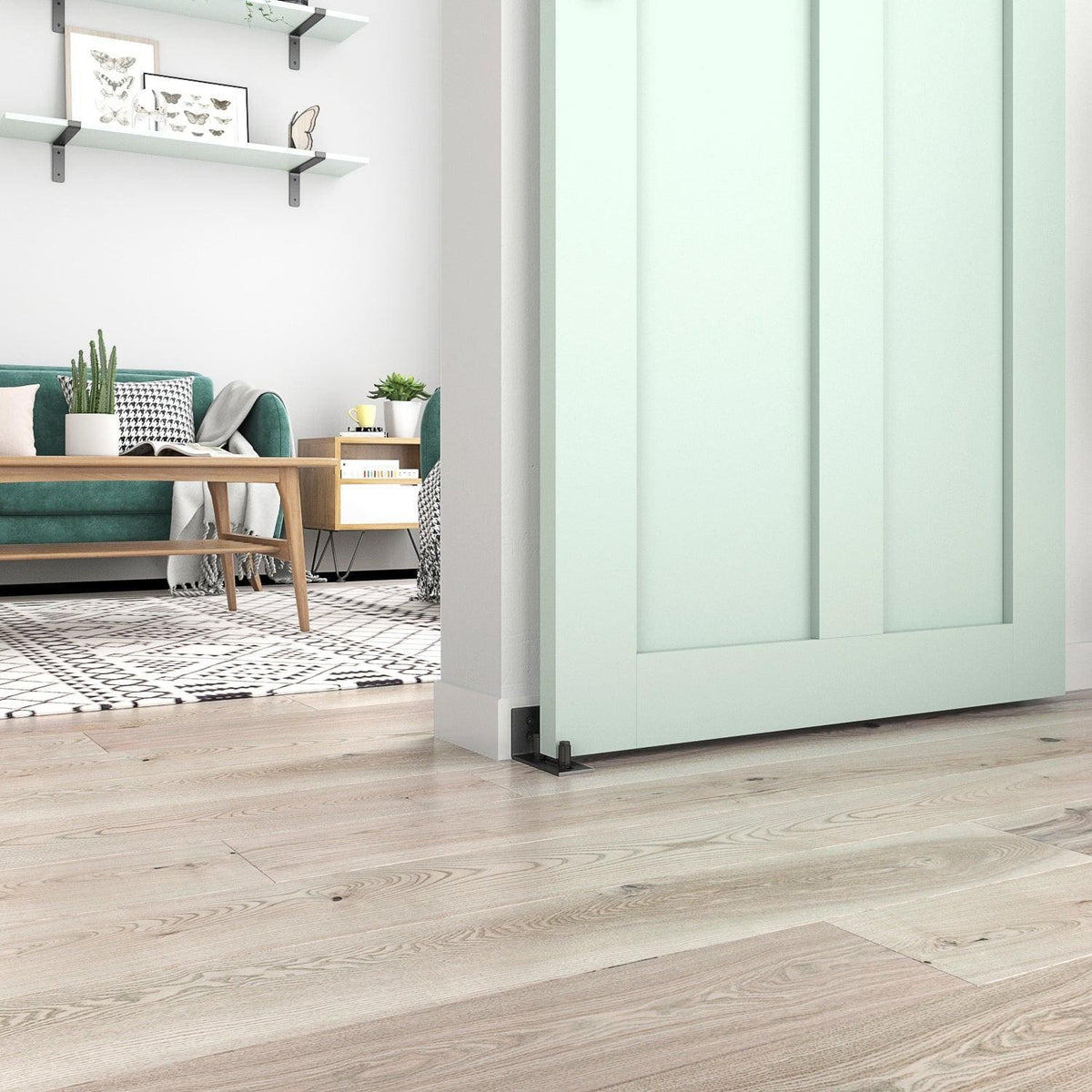 Black Steel Barn Door Floor Guide (8 in 1)