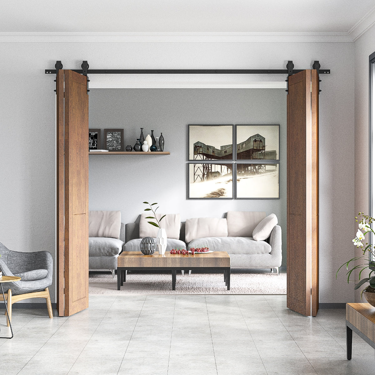 Bi-Fold Barn Door Hardware (Side Mount)