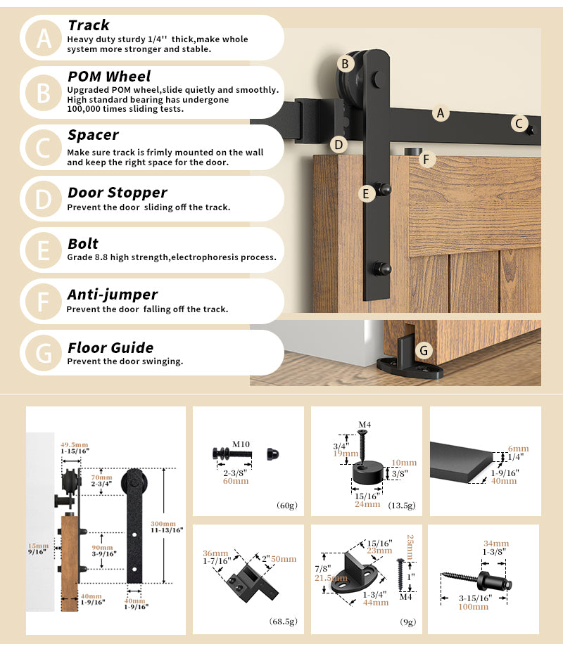 Modern Side Mount Barn Door Hardware