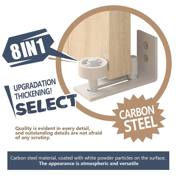 White Steel Barn Door Floor Guide (8 in 1)