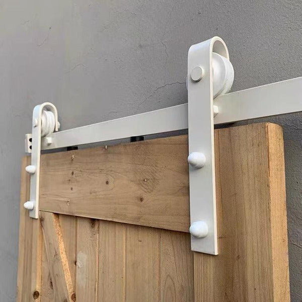White Classic Side Mount Barn Door Hardware