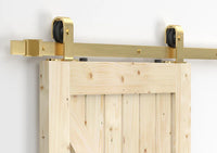 Brushed Gold Classic Top Mount Barn Door Hardware