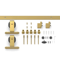 Brushed Gold Classic Top Mount Barn Door Hardware