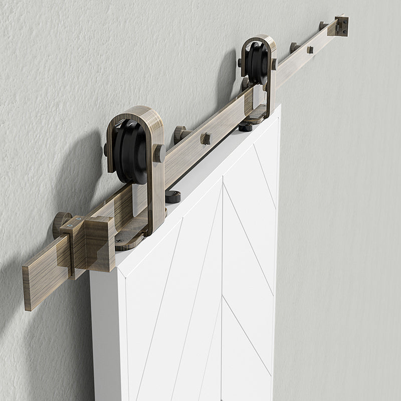 Brushed Bronze Classic Top Mount Barn Door Hardware
