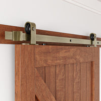 Brushed Bronze Classic Top Mount Barn Door Hardware