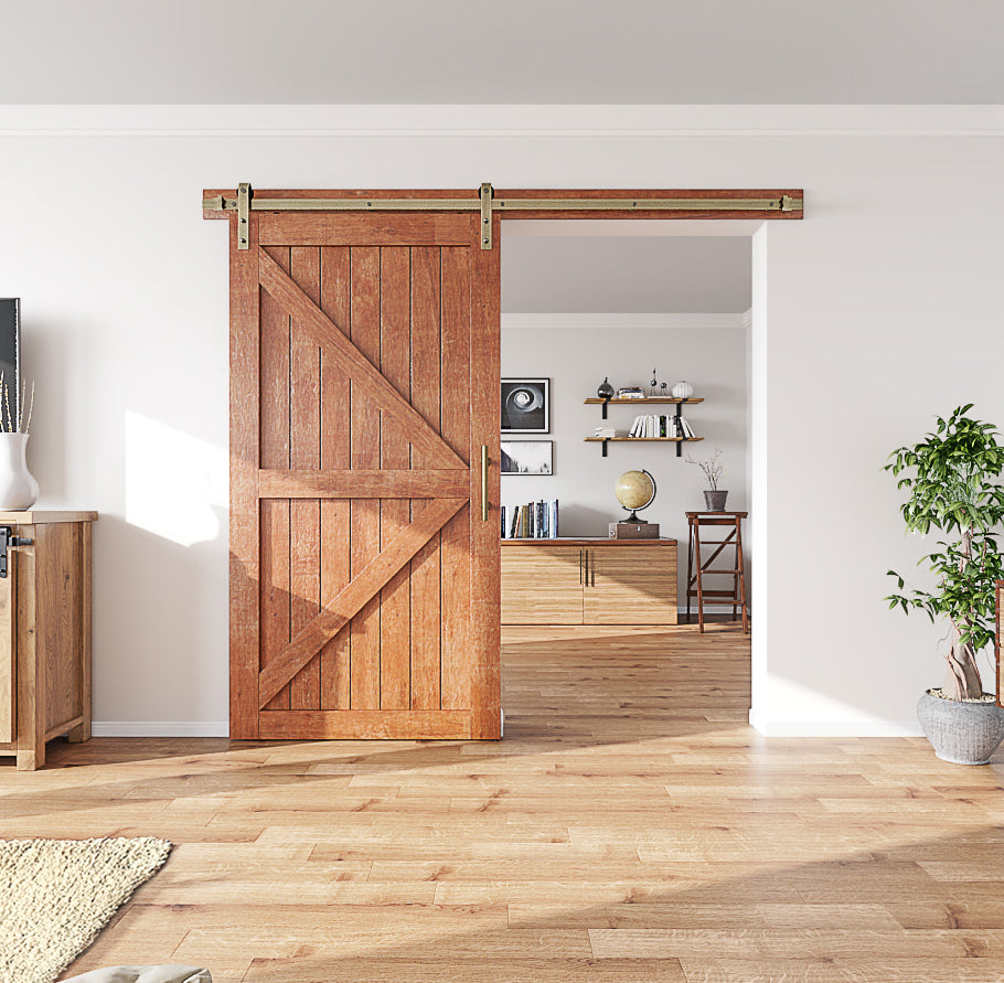Brushed Bronze Classic Side Mount Barn Door Hardware