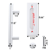 White Round Barn Door Handle Kit (Double Sided)