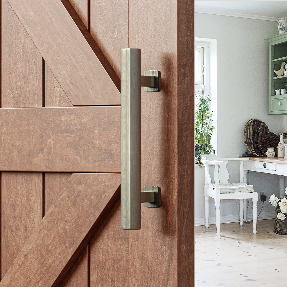 PRE ORDER! Brushed Bronze Square Barn Door Handle Kit (Double Sided)