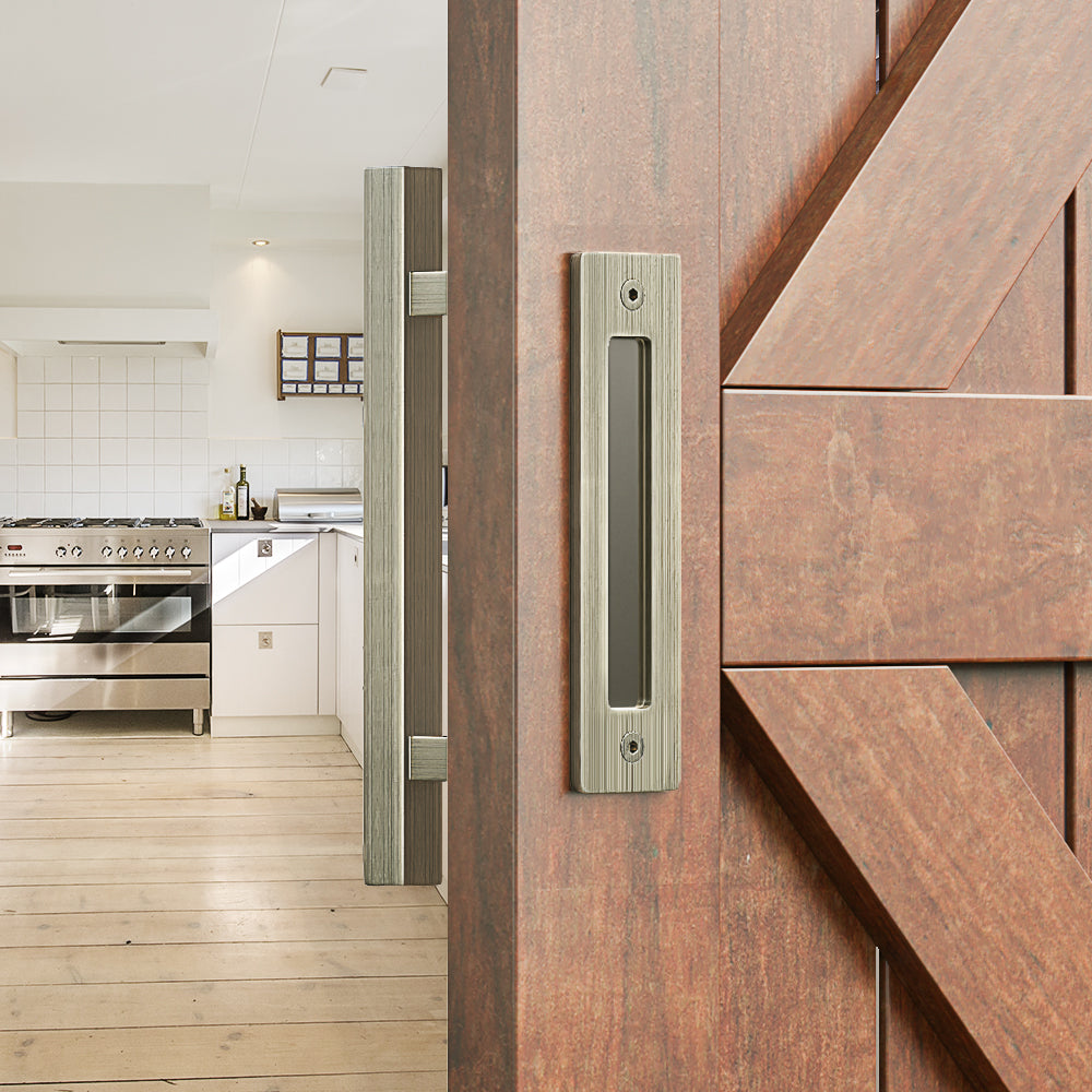 PRE ORDER! Brushed Bronze Square Barn Door Handle Kit (Double Sided)