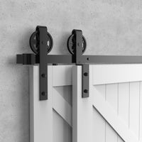 Large Wheel Bypass Barn Door Hardware (For Two Door Bypass)