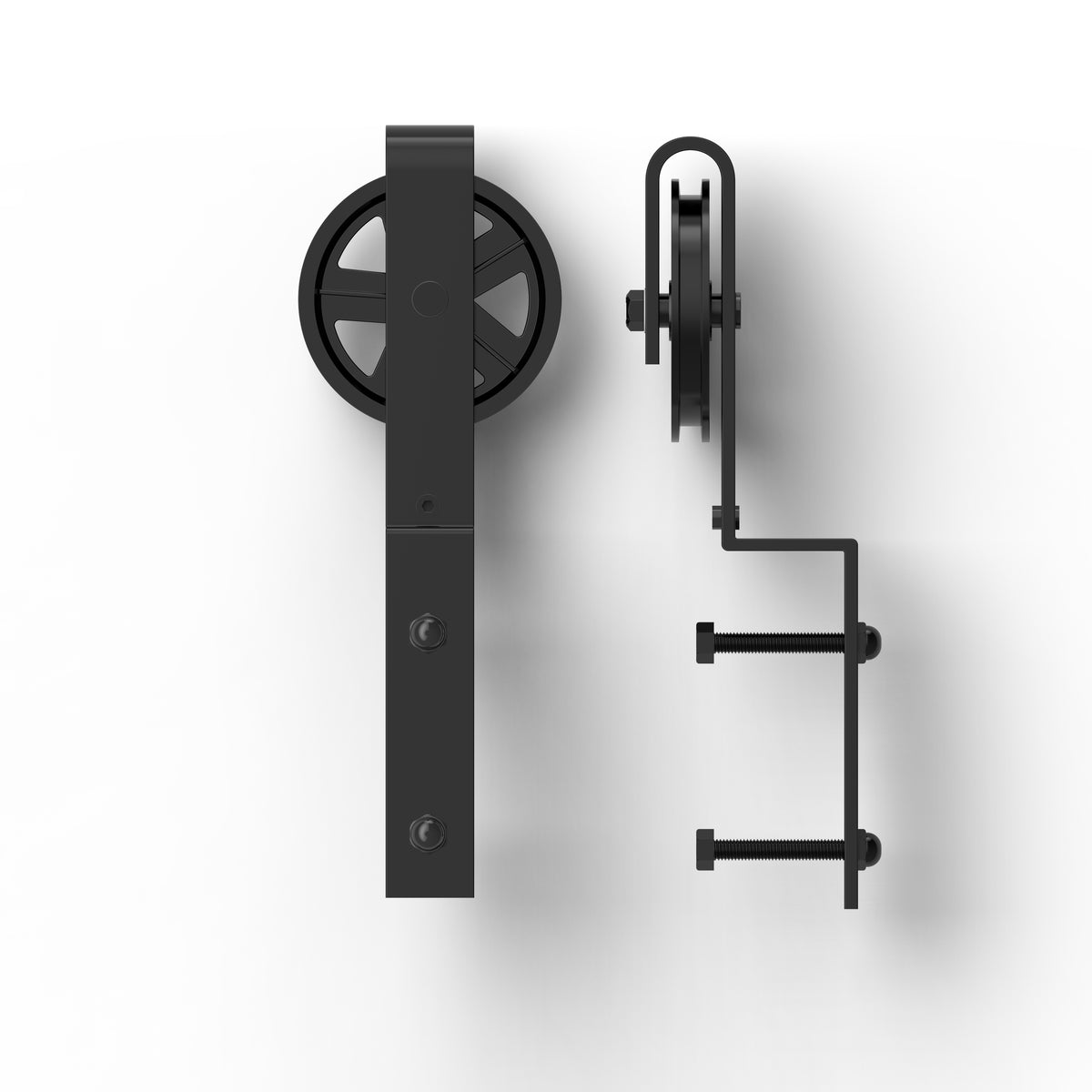Large Wheel Bypass Barn Door Hardware (For Two Door Bypass)