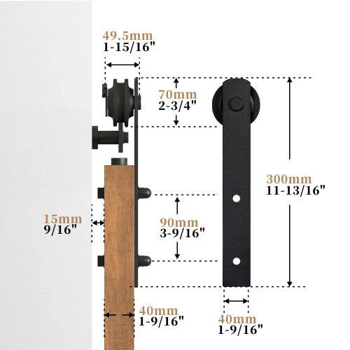 Modern Side Mount Barn Door Roller