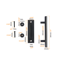 Round Barn Door Handle Kit (Double Side)-001