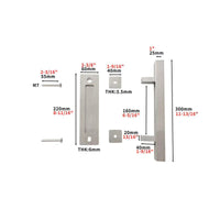 Stainless Steel Square Barn Door Handle Kit ( Double Sided )