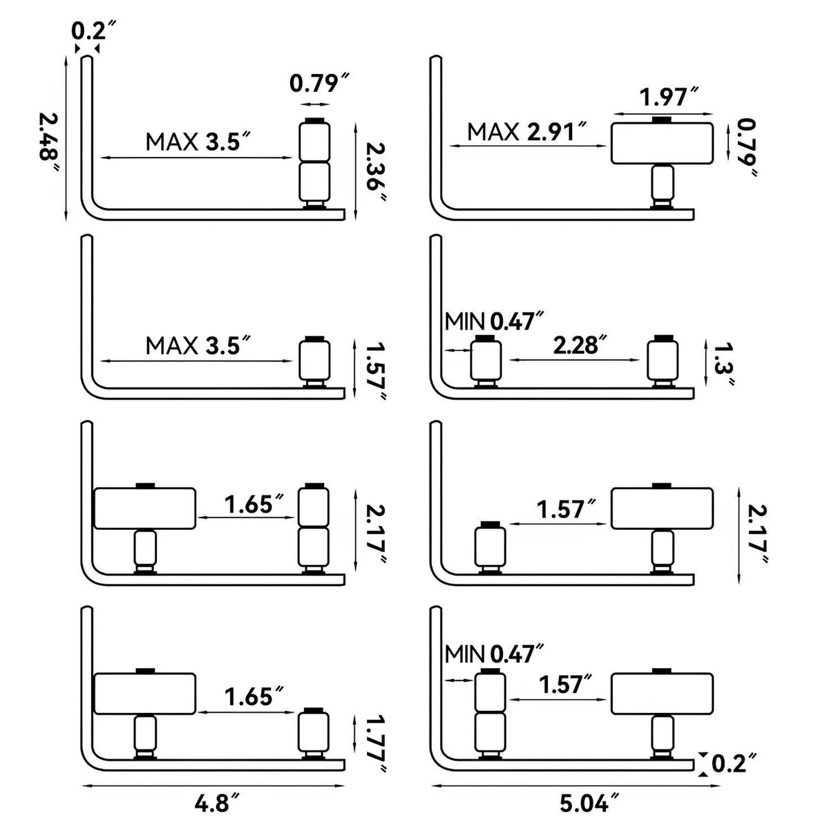 White Steel Barn Door Floor Guide (8 in 1)