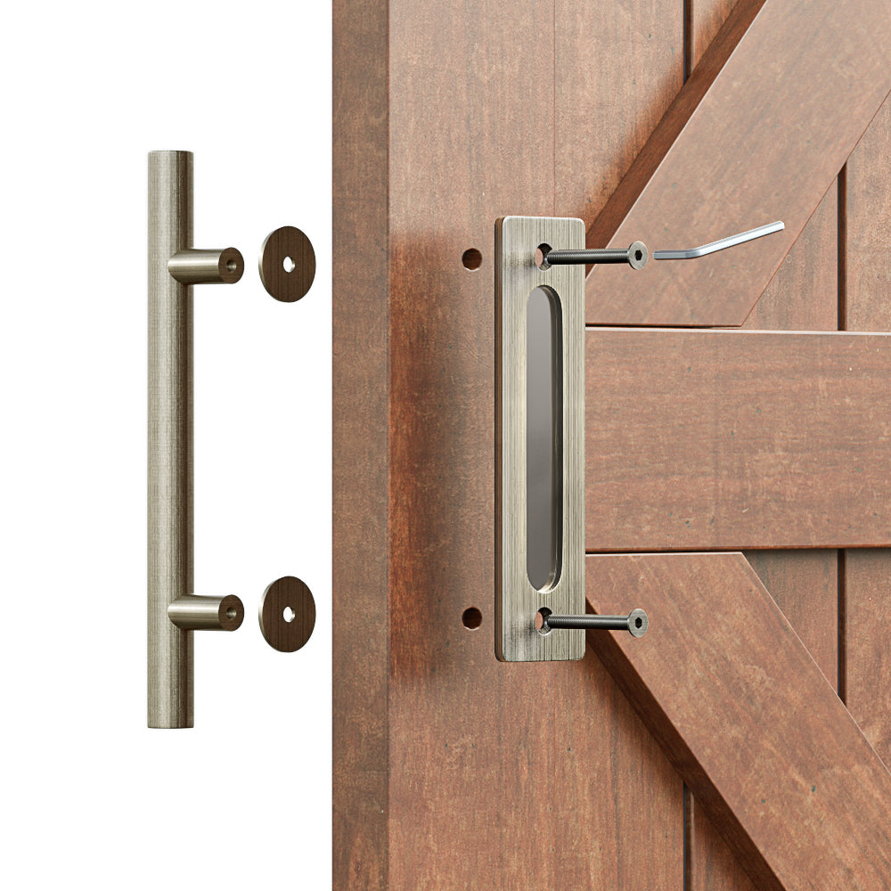 PRE ORDER! Brushed Bronze Round Barn Door Handle Kit (Double Sided)