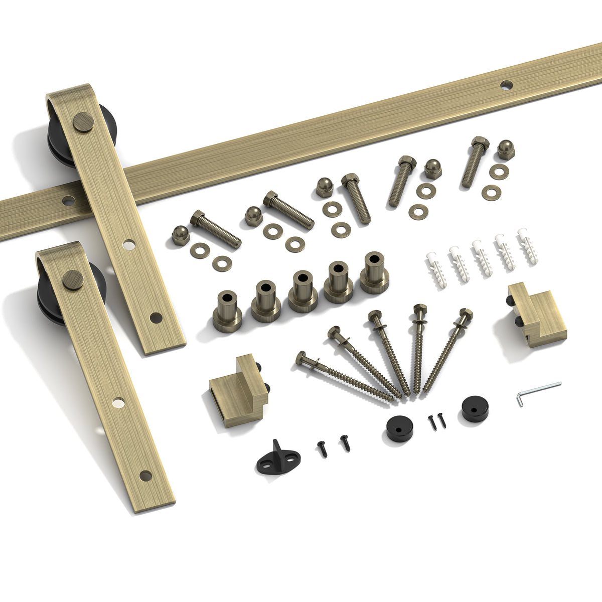 Brushed Bronze Classic Side Mount Barn Door Hardware