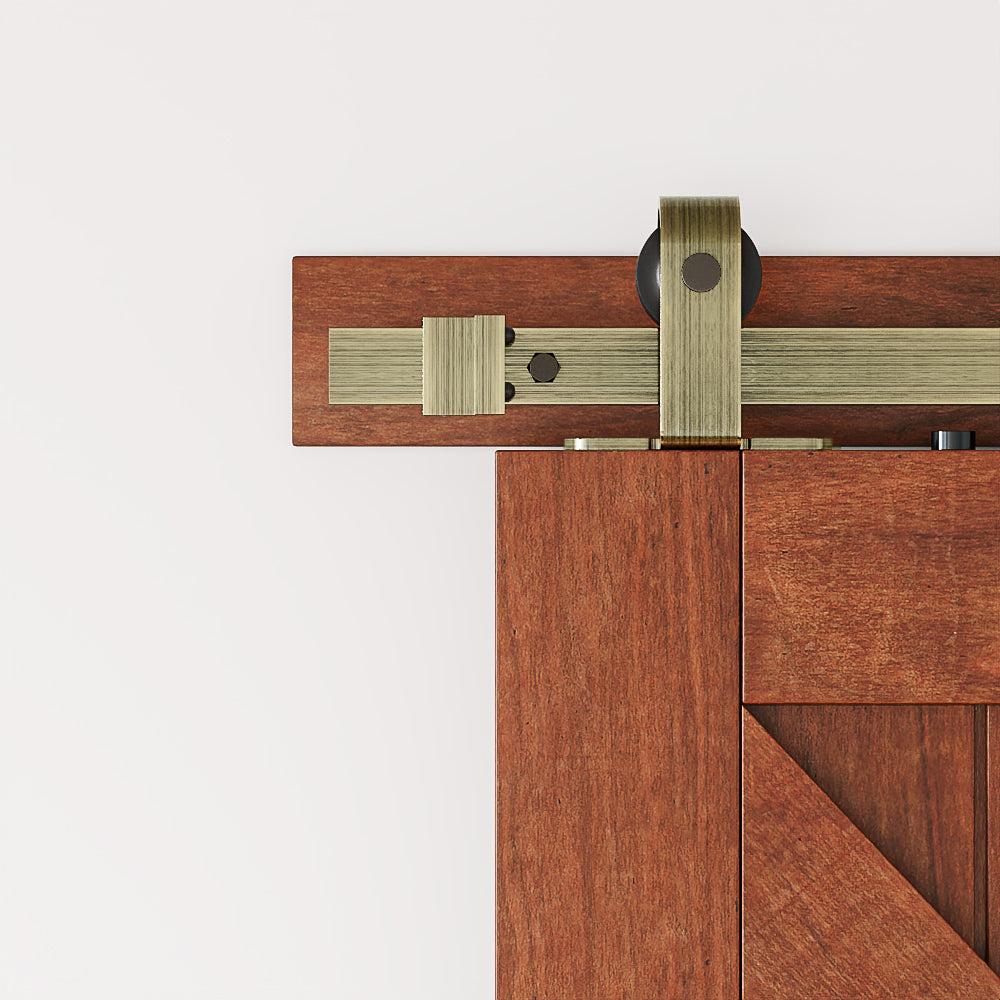 Brushed Bronze Classic Top Mount Barn Door Hardware