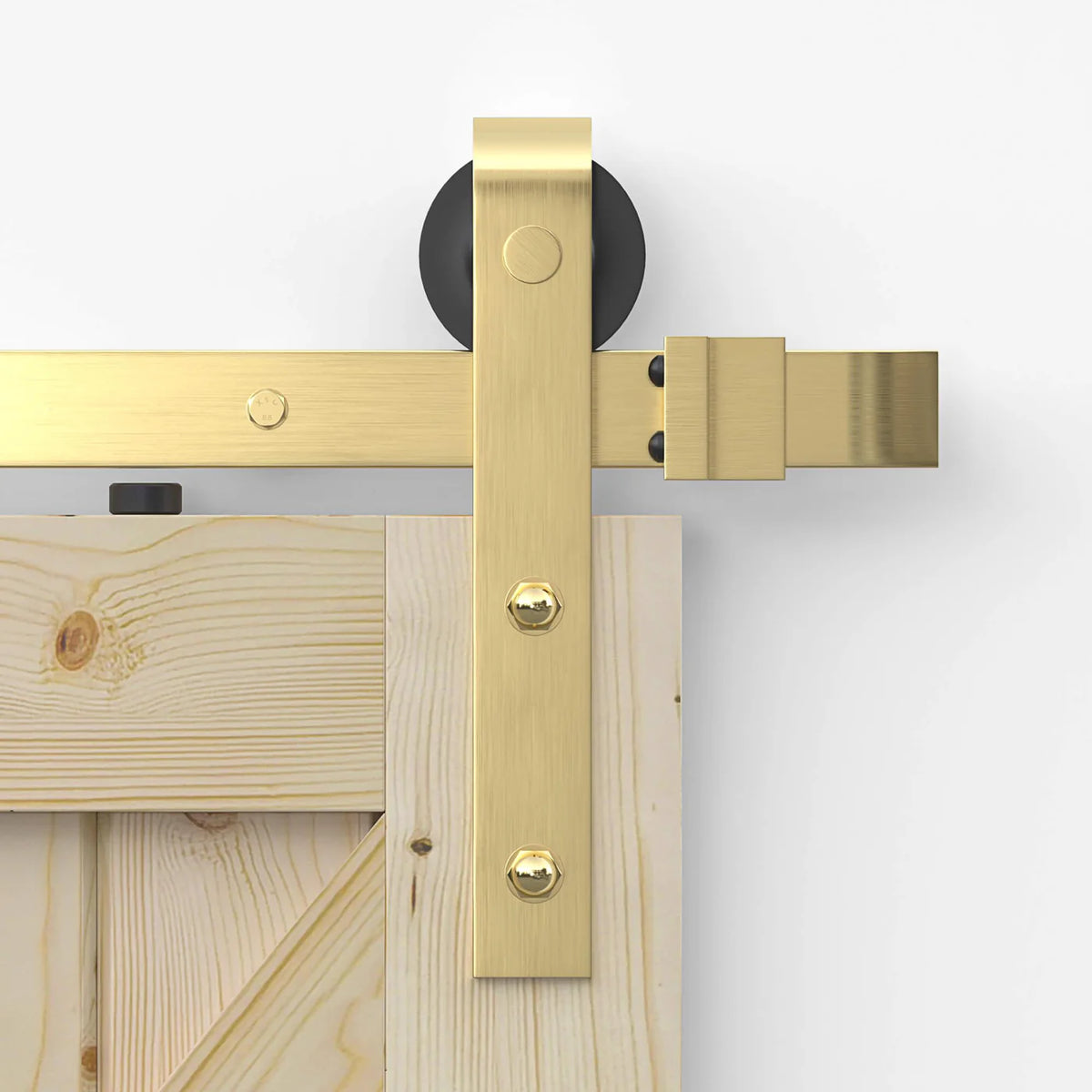 Brushed Gold Classic Side Mount Barn Door Hardware