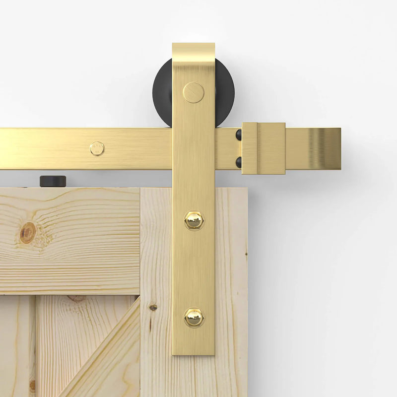 Brushed Gold Classic Side Mount Barn Door Hardware