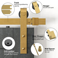 Brushed Gold Classic Side Mount Barn Door Hardware