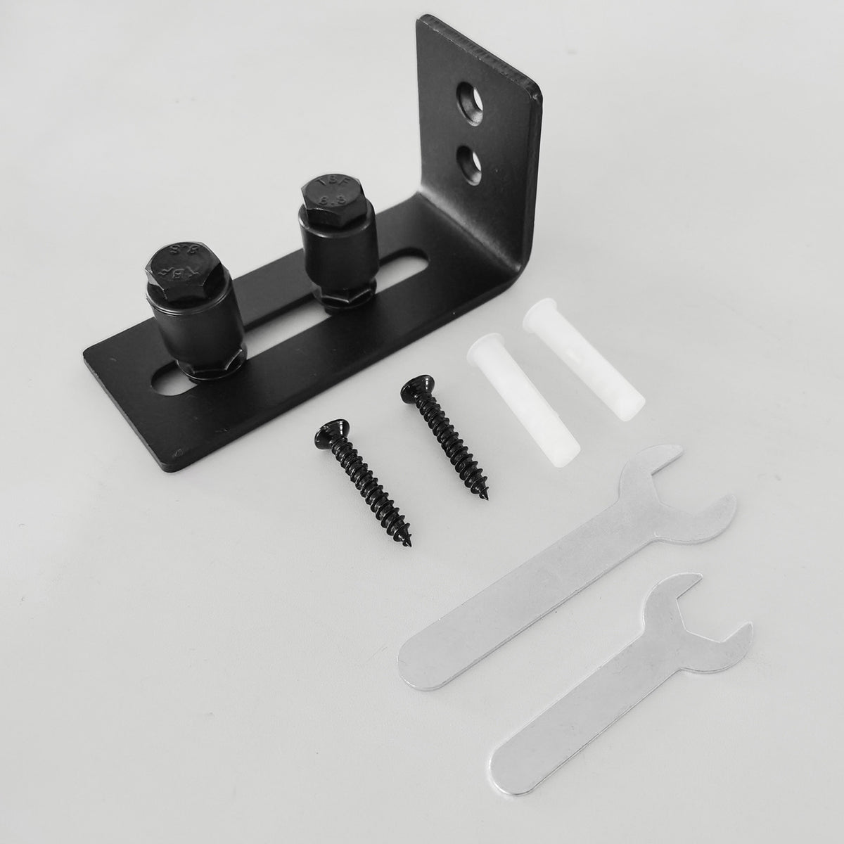 Small Wheel Black Steel Barn Door Floor Guide