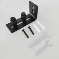 Small Wheel Black Steel Barn Door Floor Guide