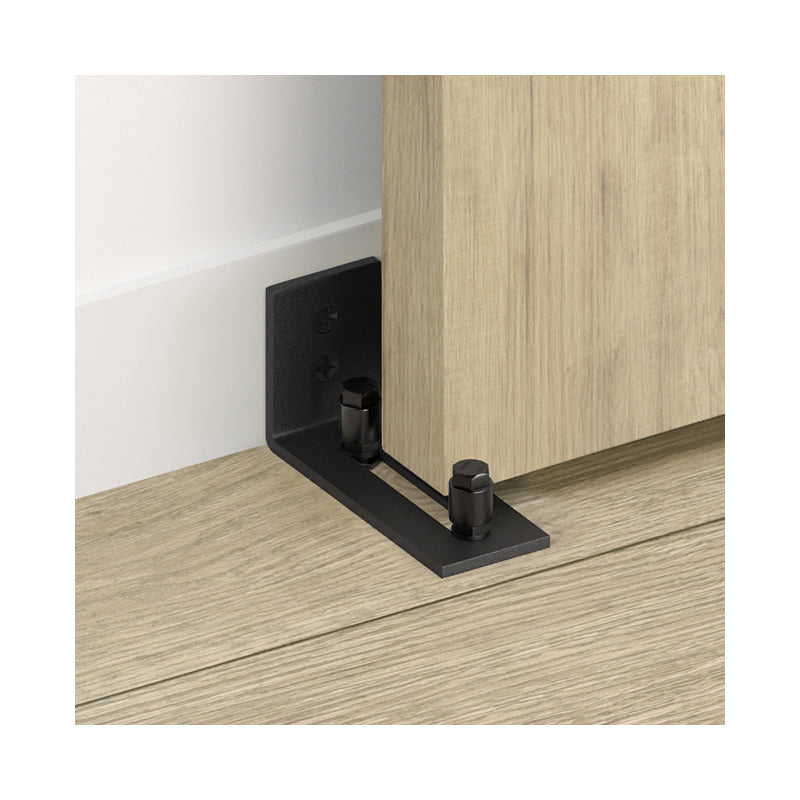 Small Wheel Black Steel Barn Door Floor Guide